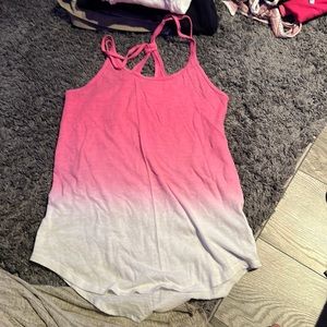 small gradient pink white tank top